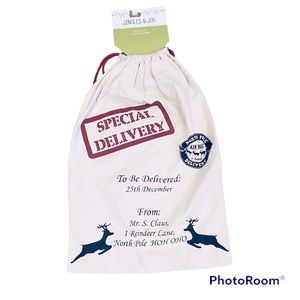 Santa Claus Christmas Gift Sack Large Beige Special Delivery North Pole